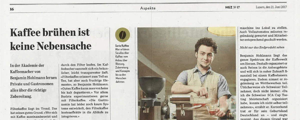 Kaffee brühen ist keine Nebensache, Hotellerie Gastronomie Zeitung